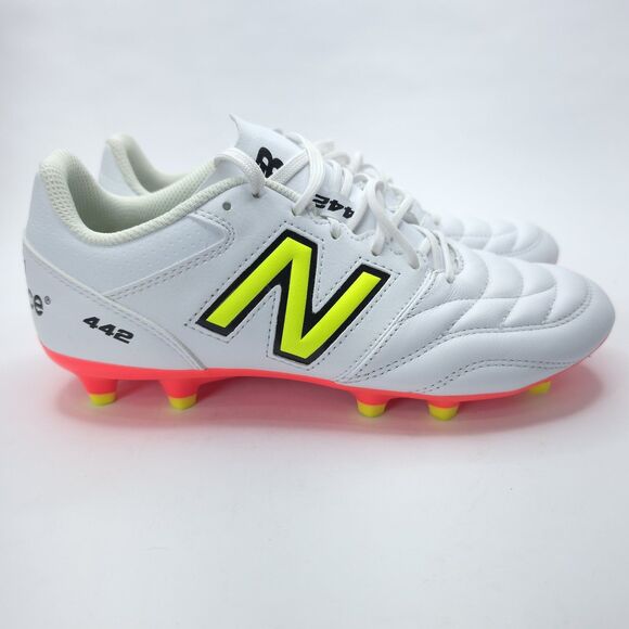 New Balance 442 Team FG Soccer Cleats White Neon Yellow Men US 7 MS42FIB2 main image 4